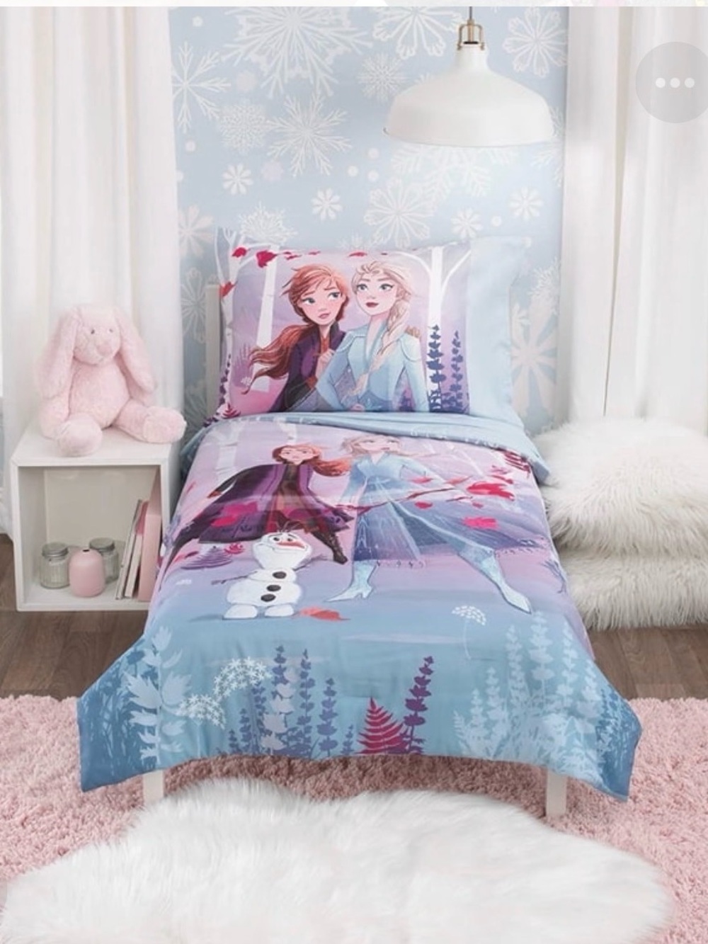 Frozen-Themed Blue Kids Microfiber Toddler Blanket - Official Disney